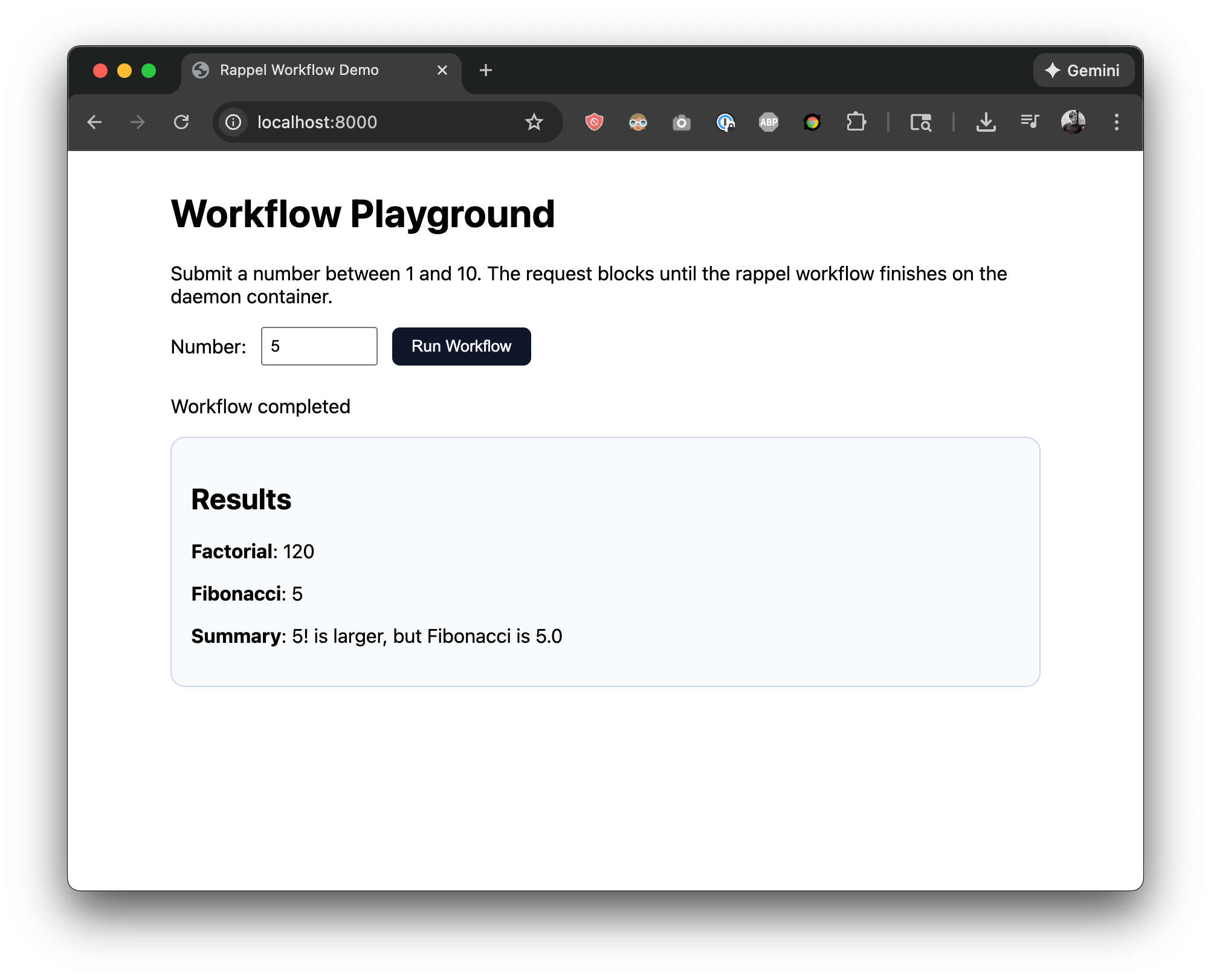 The Waymark webapp showing a workflow run